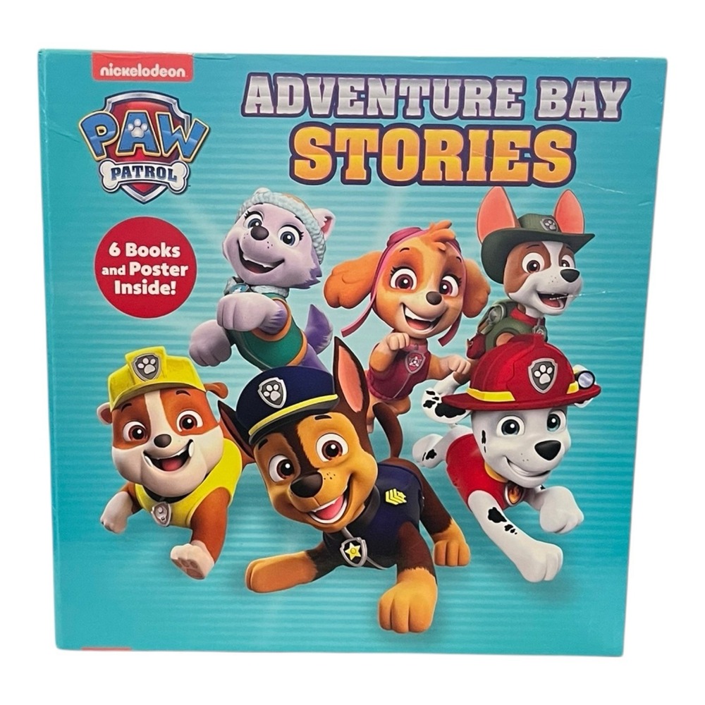 Paw Patrol Adventure Bay Stories 6 Book (12 Story) Collection w/ Box & Poster